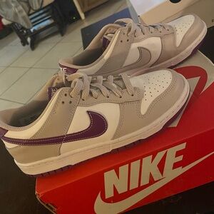 Nike Cream and Purple Low-Top Sneakers